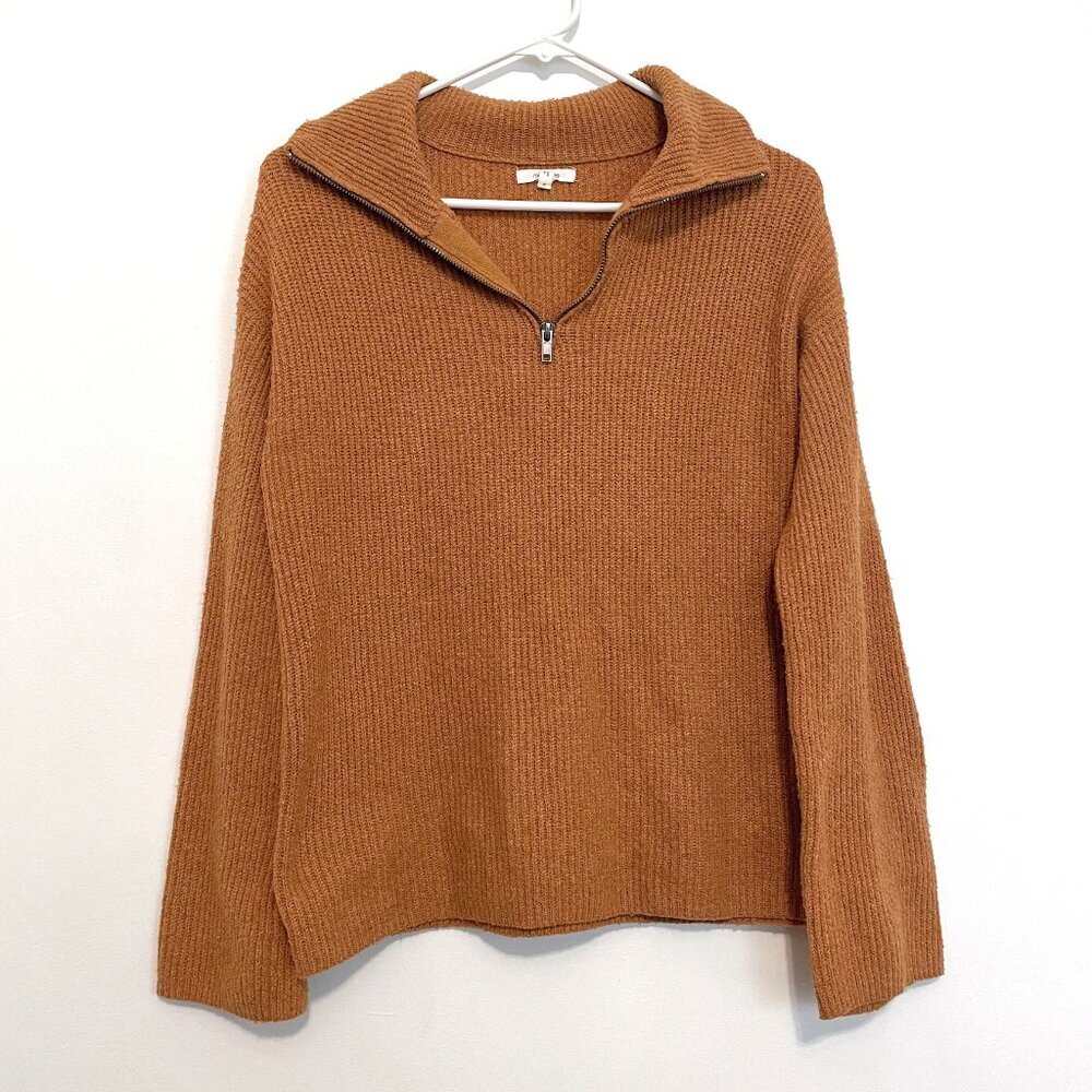 Maurices Solid Half Zip Sweater Burnt Orange Ish … - image 2